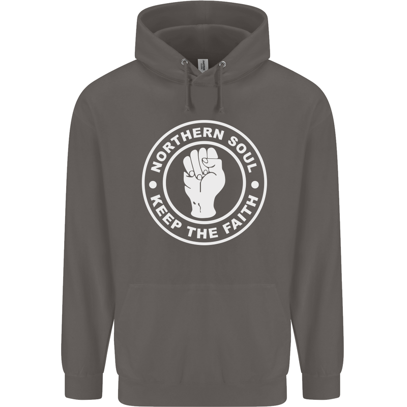 Northern Soul Keeping the Faith Dancing Mens 80% Cotton Hoodie Charcoal