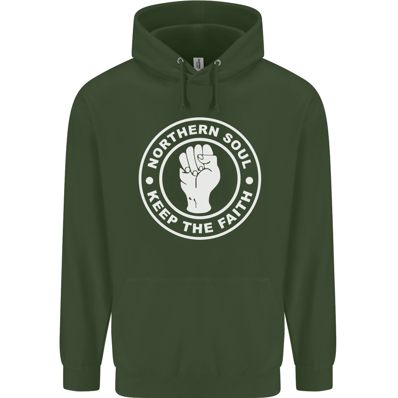 Northern Soul Keeping the Faith Dancing Mens 80% Cotton Hoodie Forest Green