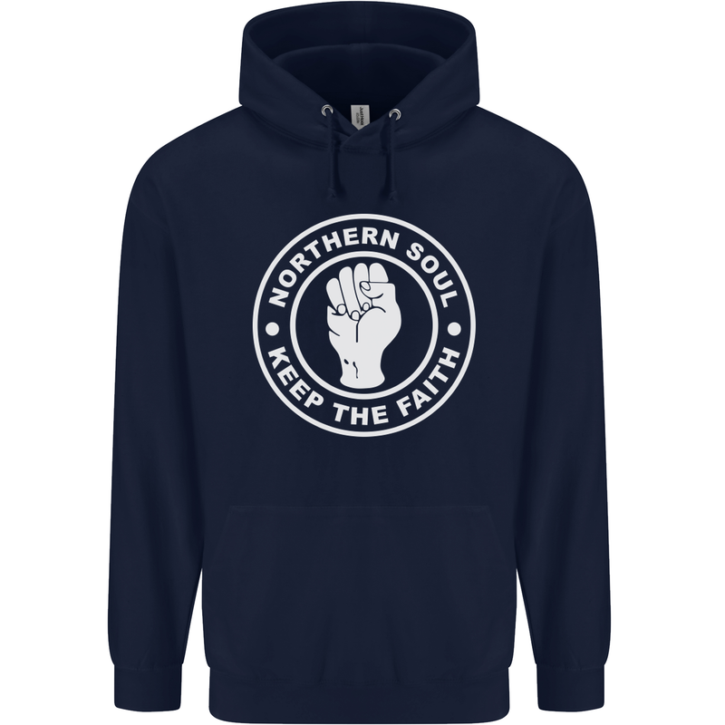 Northern Soul Keeping the Faith Dancing Mens 80% Cotton Hoodie Navy Blue
