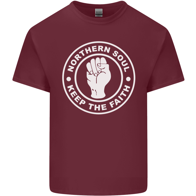 Northern Soul Keeping the Faith Dancing Mens Cotton T-Shirt Tee Top Maroon