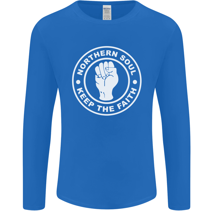 Northern Soul Keeping the Faith Dancing Mens Long Sleeve T-Shirt Royal Blue