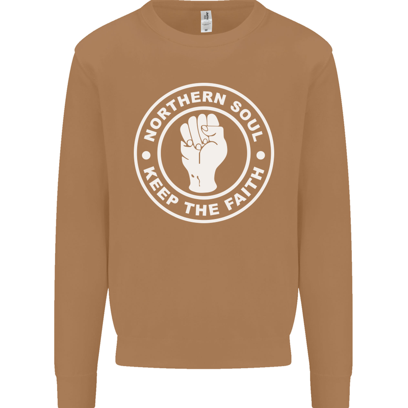 Northern Soul Keeping the Faith Dancing Mens Sweatshirt Jumper Caramel Latte