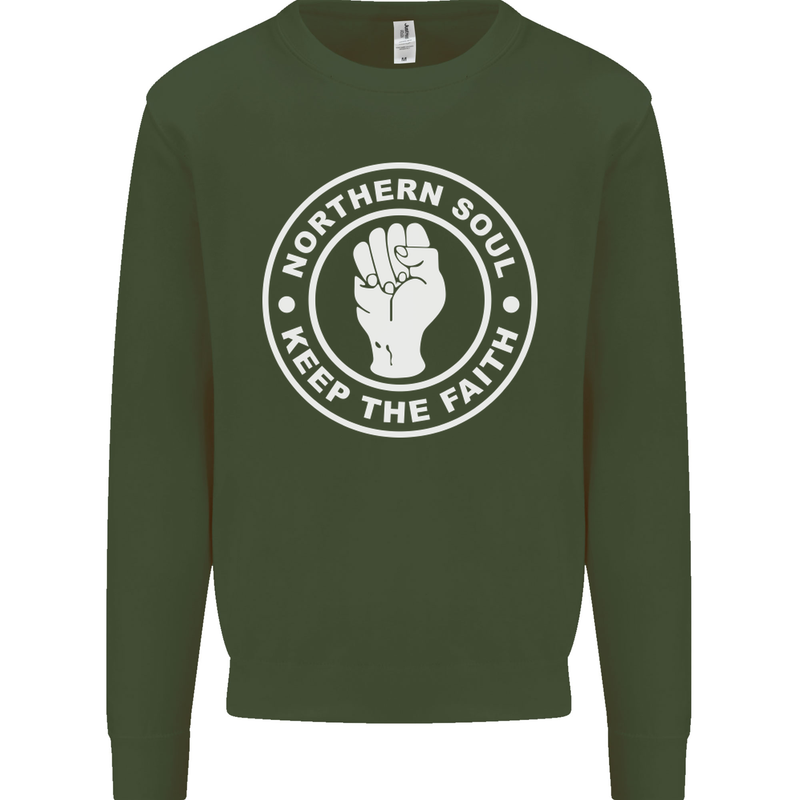 Northern Soul Keeping the Faith Dancing Mens Sweatshirt Jumper Forest Green