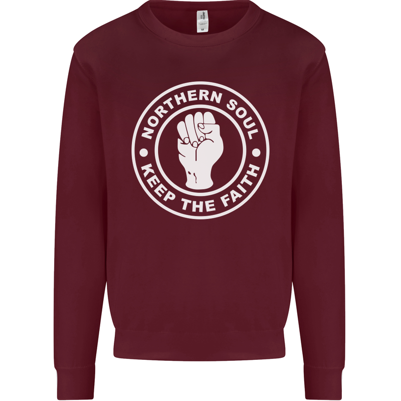 Northern Soul Keeping the Faith Dancing Mens Sweatshirt Jumper Maroon
