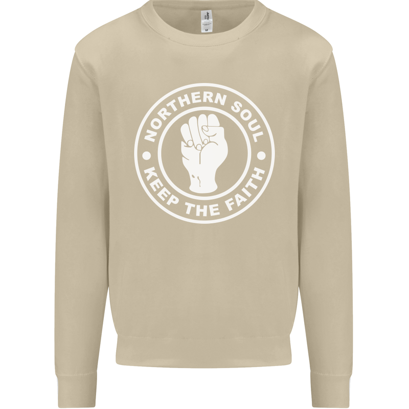 Northern Soul Keeping the Faith Dancing Mens Sweatshirt Jumper Sand