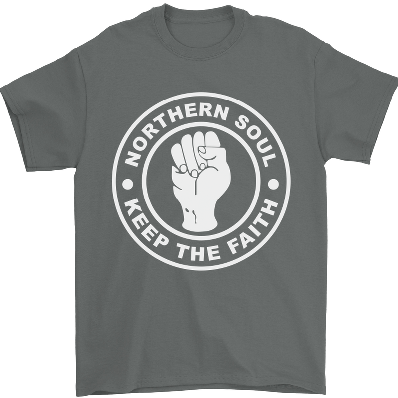Northern Soul Keeping the Faith Dancing Mens T-Shirt Cotton Gildan Charcoal