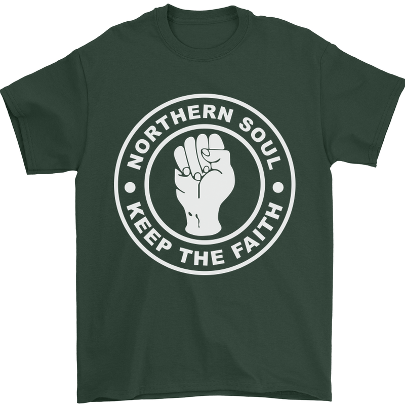 Northern Soul Keeping the Faith Dancing Mens T-Shirt Cotton Gildan Forest Green