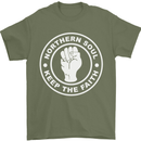 Northern Soul Keeping the Faith Dancing Mens T-Shirt Cotton Gildan Military Green
