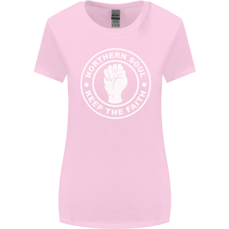 Northern Soul Keeping the Faith Dancing Womens Wider Cut T-Shirt Light Pink