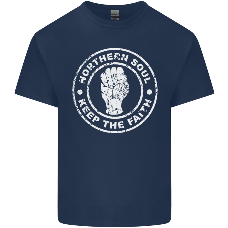 Northern Soul Keeping the Faith Kids T-Shirt Childrens Navy Blue