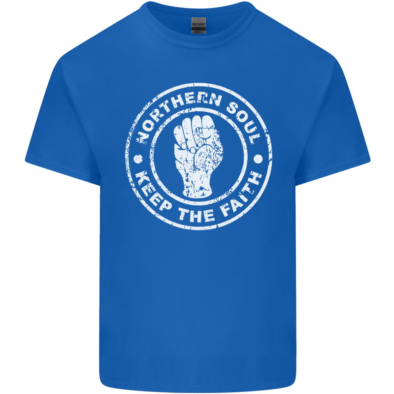 Northern Soul Keeping the Faith Kids T-Shirt Childrens Royal Blue