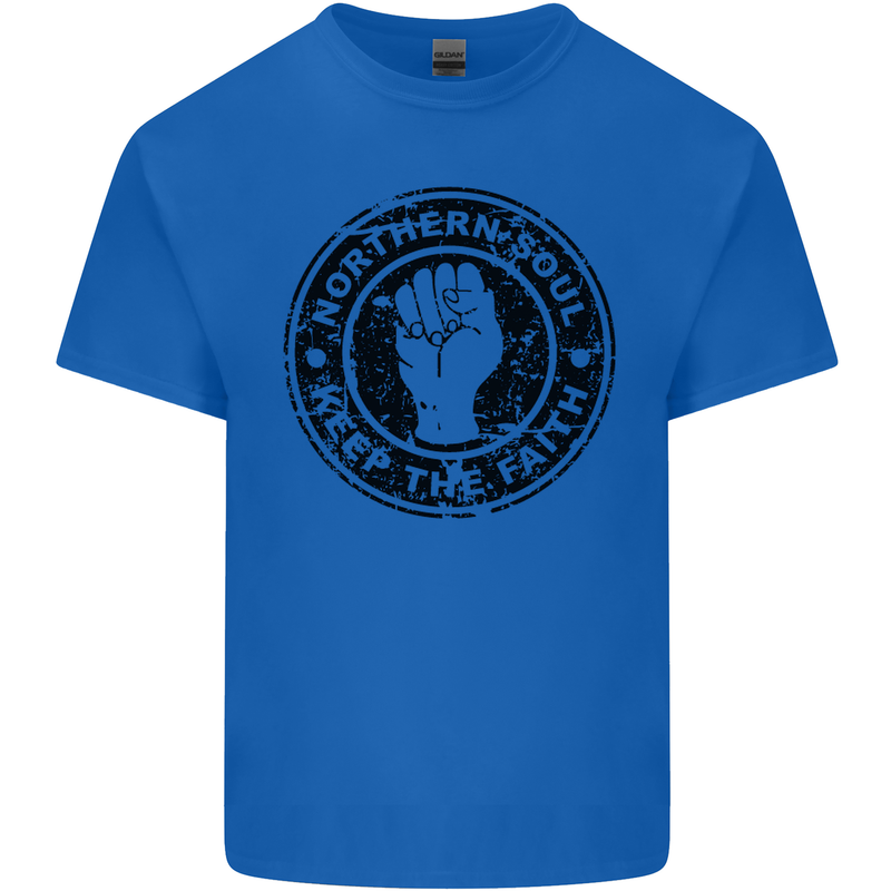 Northern Soul Keeping the Faith Kids T-Shirt Childrens Royal Blue