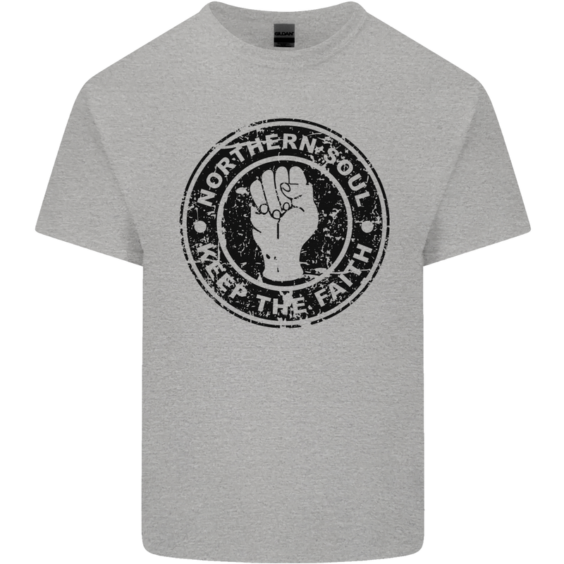 Northern Soul Keeping the Faith Kids T-Shirt Childrens Sports Grey