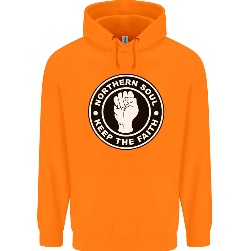 Northern Soul Keeping the Faith Mens 80% Cotton Hoodie Orange
