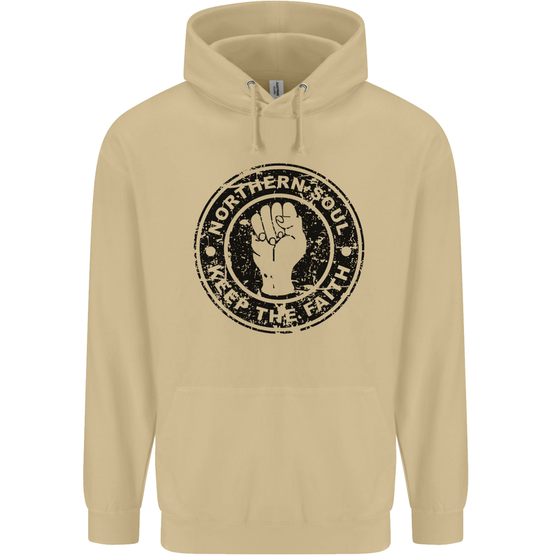 Northern Soul Keeping the Faith Mens 80% Cotton Hoodie Sand
