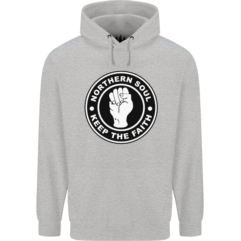 Northern Soul Keeping the Faith Mens 80% Cotton Hoodie Sports Grey