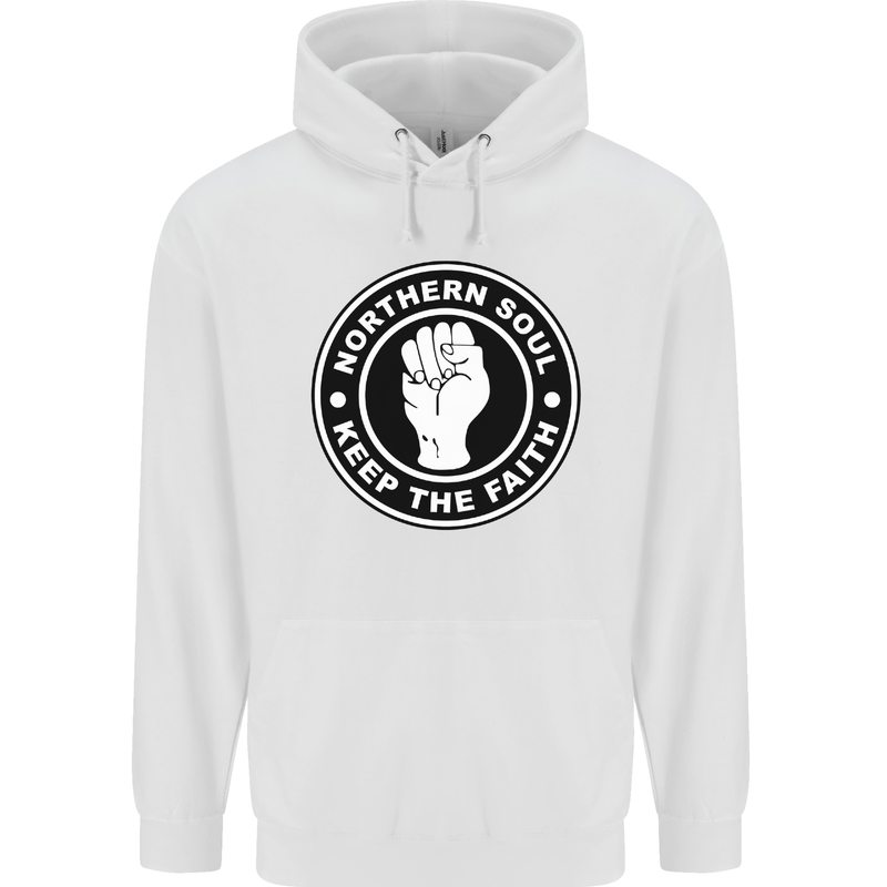 Northern Soul Keeping the Faith Mens 80% Cotton Hoodie White
