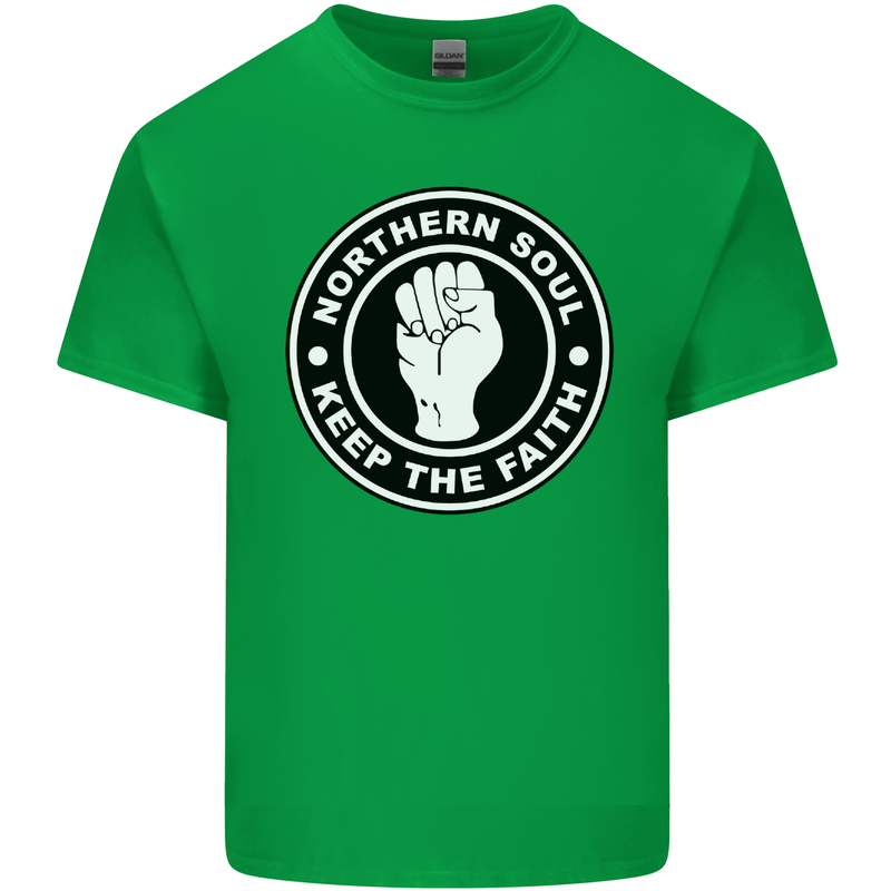 Northern Soul Keeping the Faith Mens Cotton T-Shirt Tee Top Irish Green