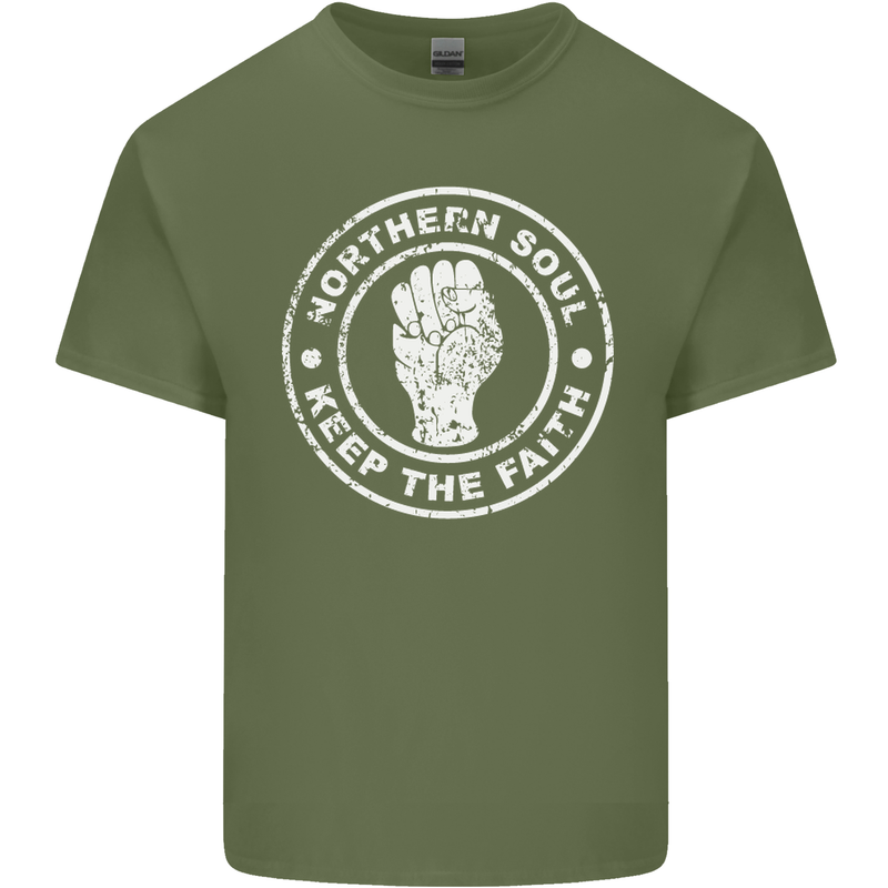 Northern Soul Keeping the Faith Mens Cotton T-Shirt Tee Top Military Green