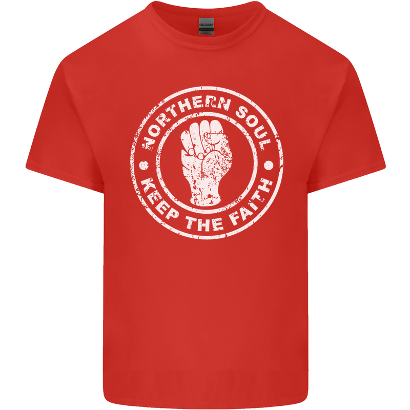 Northern Soul Keeping the Faith Mens Cotton T-Shirt Tee Top Red