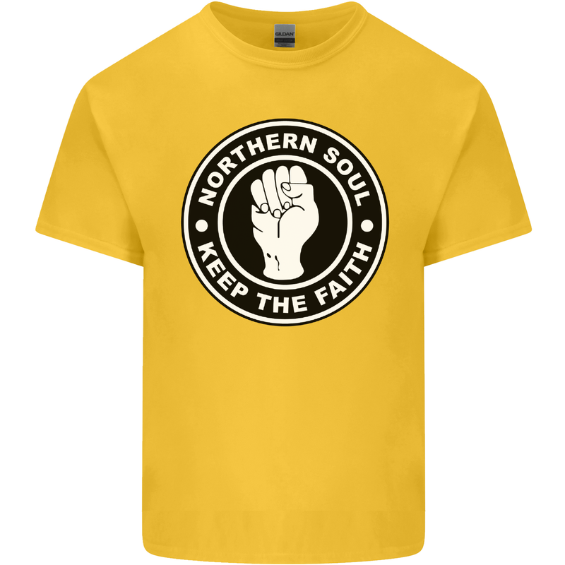 Northern Soul Keeping the Faith Mens Cotton T-Shirt Tee Top Yellow