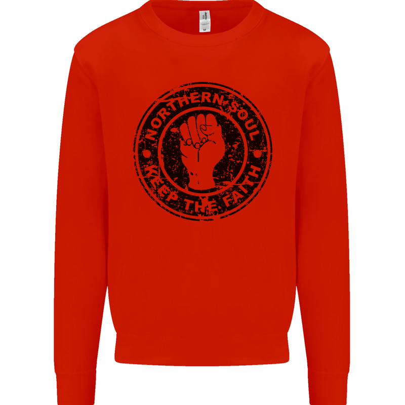 Northern Soul Keeping the Faith Mens Sweatshirt Jumper Bright Red