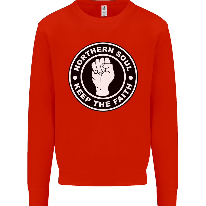 Northern Soul Keeping the Faith Mens Sweatshirt Jumper Bright Red