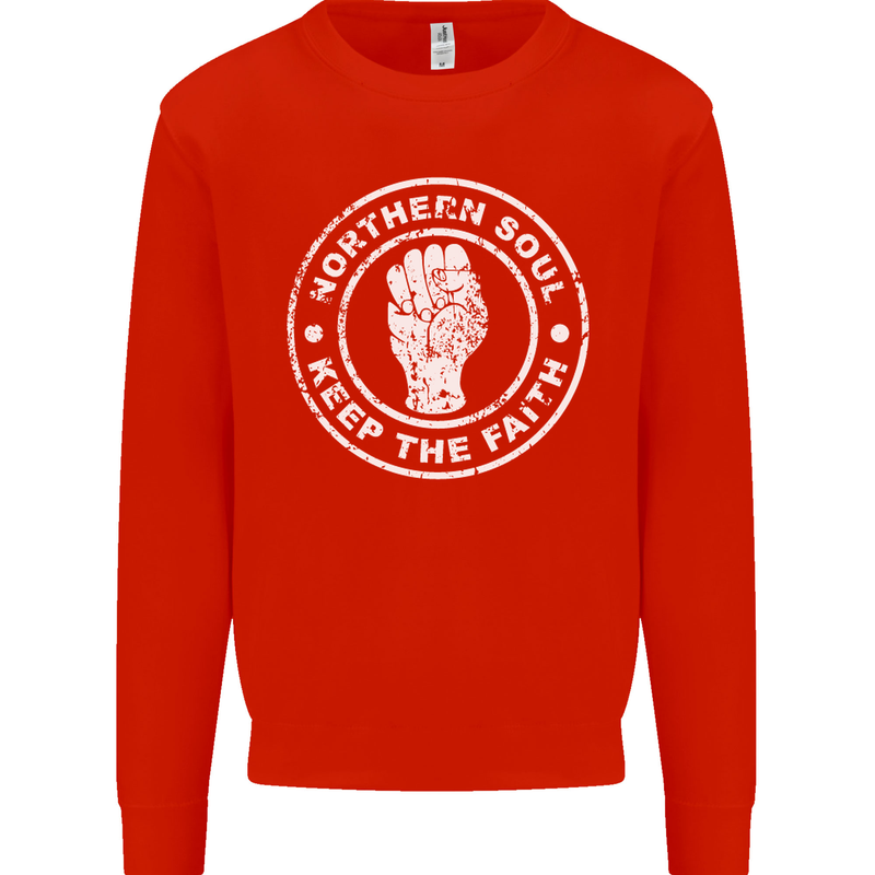 Northern Soul Keeping the Faith Mens Sweatshirt Jumper Bright Red