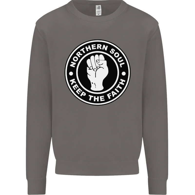 Northern Soul Keeping the Faith Mens Sweatshirt Jumper Charcoal