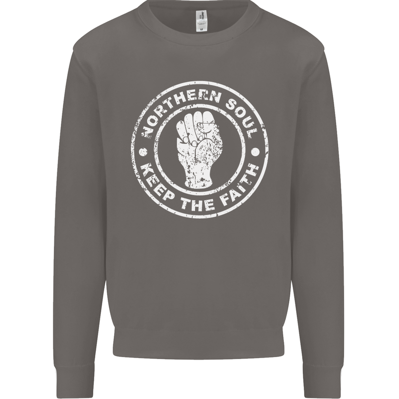 Northern Soul Keeping the Faith Mens Sweatshirt Jumper Charcoal