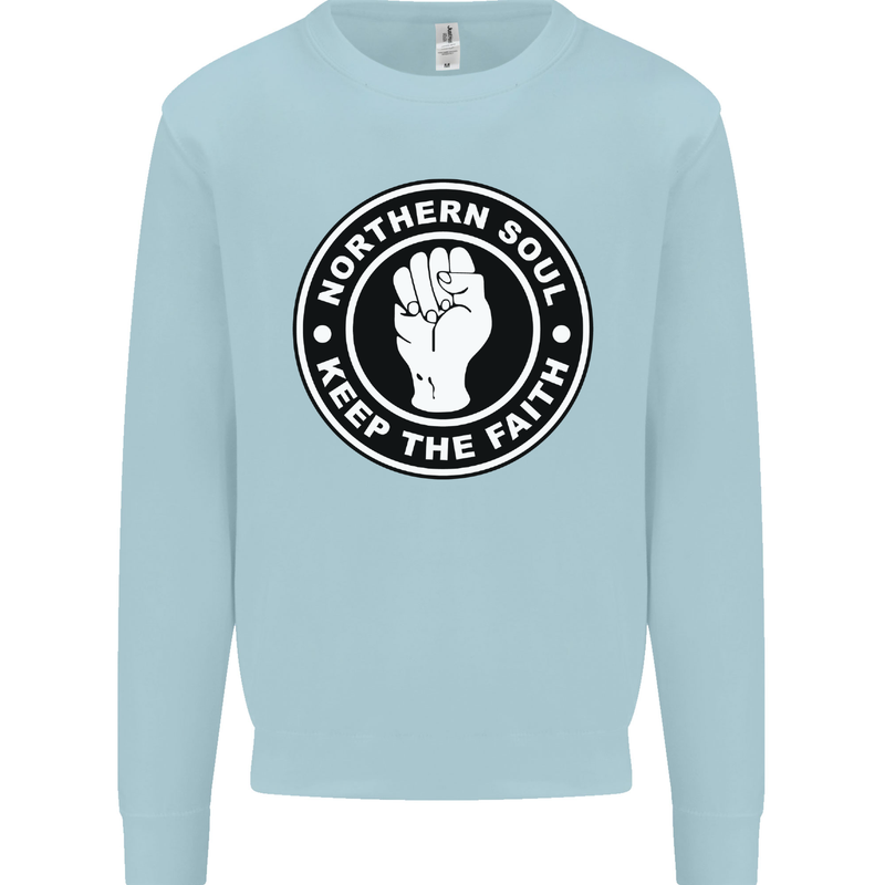Northern Soul Keeping the Faith Mens Sweatshirt Jumper Light Blue