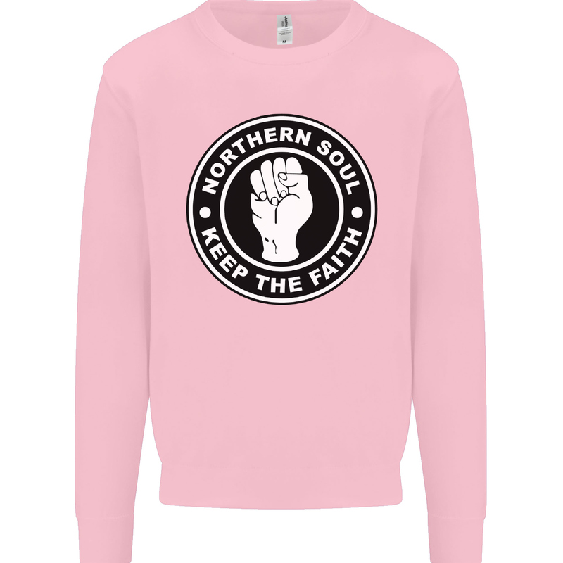 Northern Soul Keeping the Faith Mens Sweatshirt Jumper Light Pink