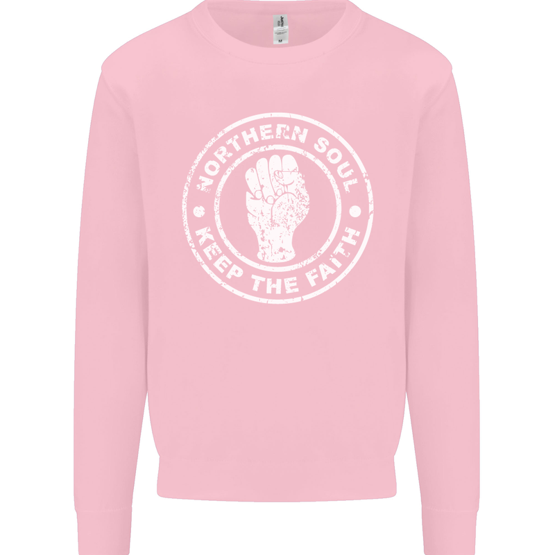Northern Soul Keeping the Faith Mens Sweatshirt Jumper Light Pink