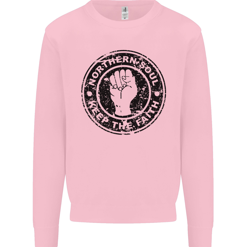 Northern Soul Keeping the Faith Mens Sweatshirt Jumper Light Pink