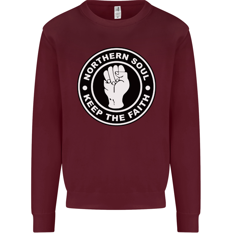 Northern Soul Keeping the Faith Mens Sweatshirt Jumper Maroon