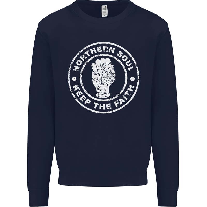Northern Soul Keeping the Faith Mens Sweatshirt Jumper Navy Blue