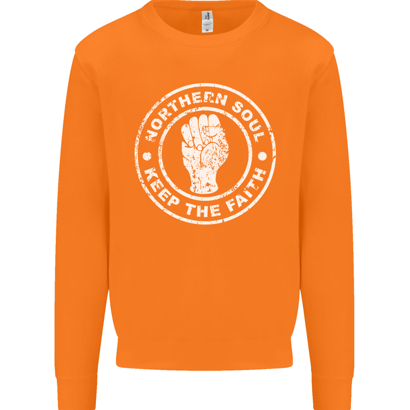 Northern Soul Keeping the Faith Mens Sweatshirt Jumper Orange