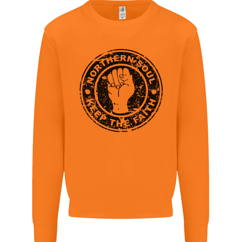 Northern Soul Keeping the Faith Mens Sweatshirt Jumper Orange