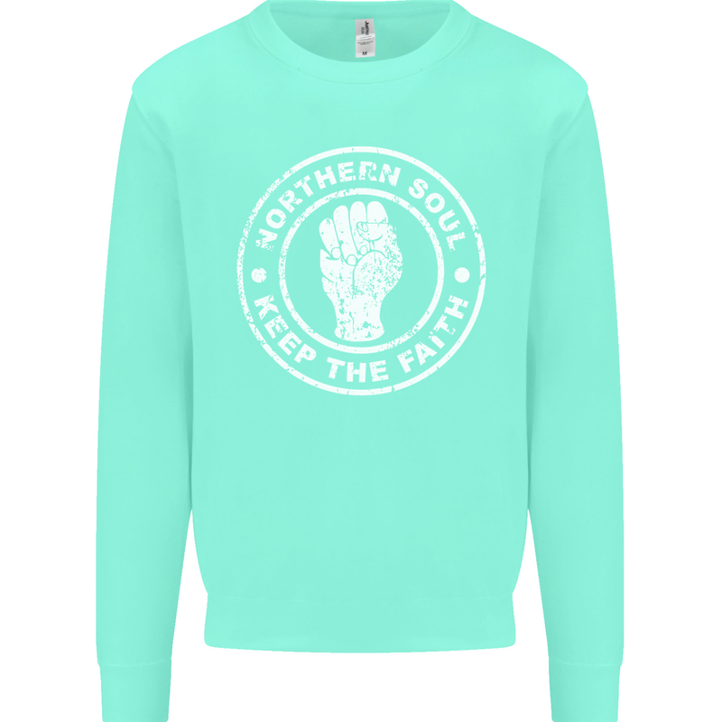 Northern Soul Keeping the Faith Mens Sweatshirt Jumper Peppermint