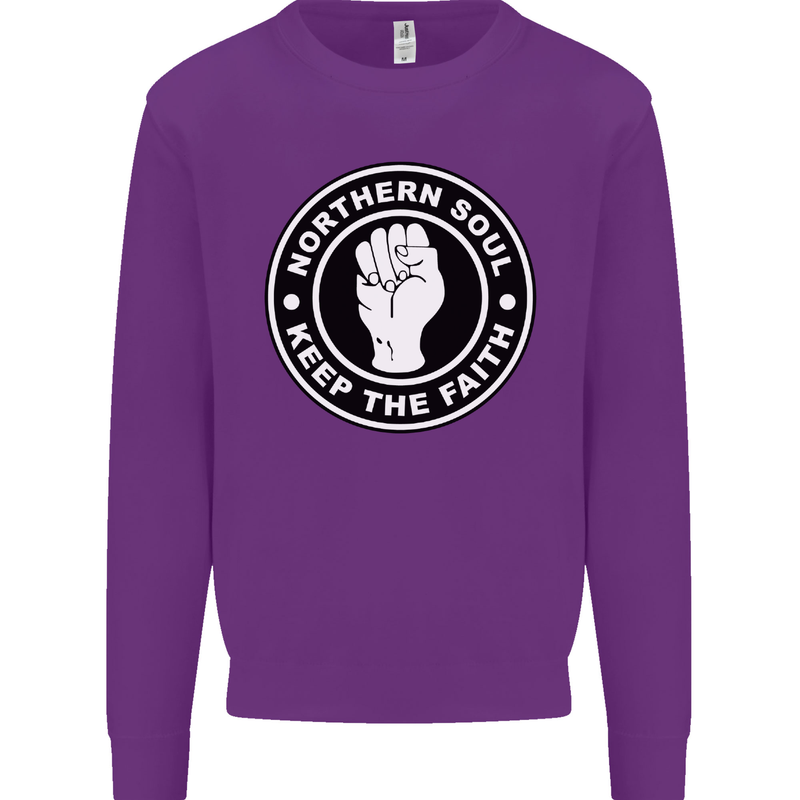 Northern Soul Keeping the Faith Mens Sweatshirt Jumper Purple