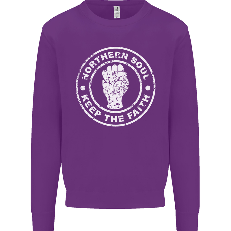 Northern Soul Keeping the Faith Mens Sweatshirt Jumper Purple