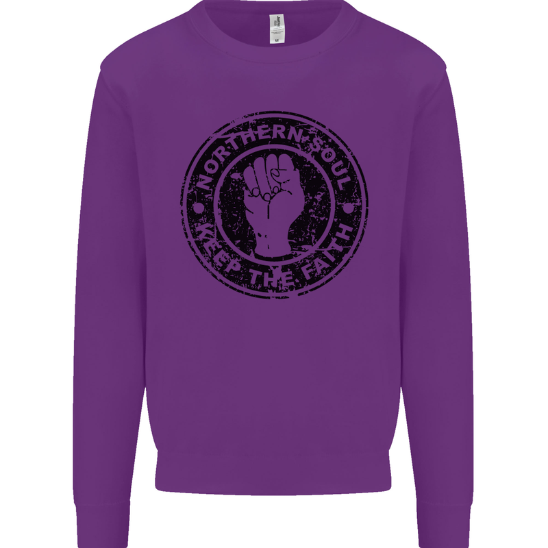 Northern Soul Keeping the Faith Mens Sweatshirt Jumper Purple