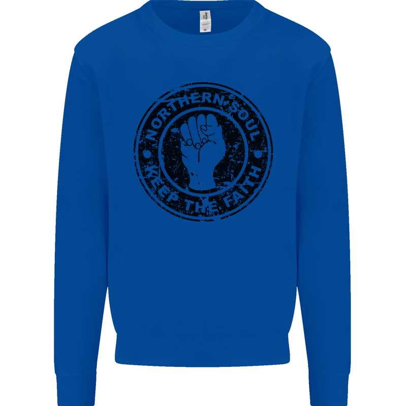 Northern Soul Keeping the Faith Mens Sweatshirt Jumper Royal Blue
