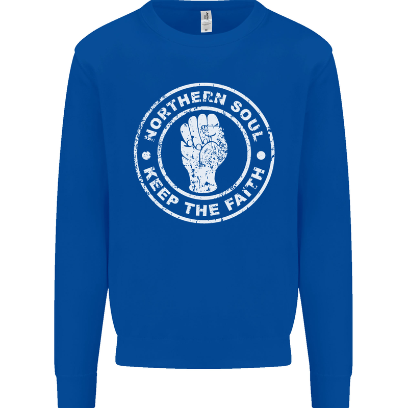 Northern Soul Keeping the Faith Mens Sweatshirt Jumper Royal Blue