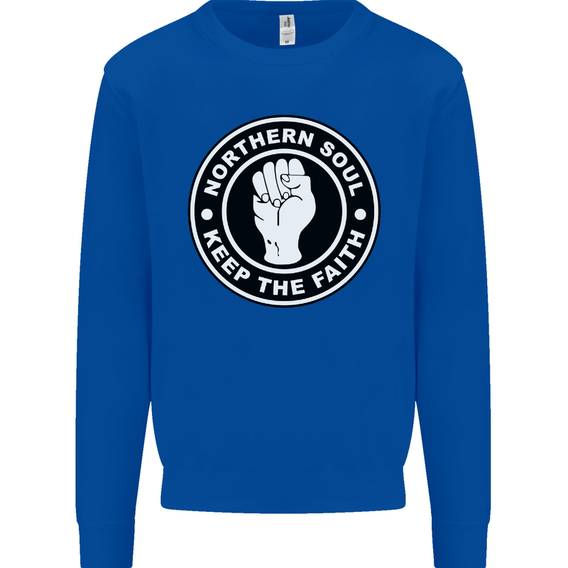 Northern Soul Keeping the Faith Mens Sweatshirt Jumper Royal Blue
