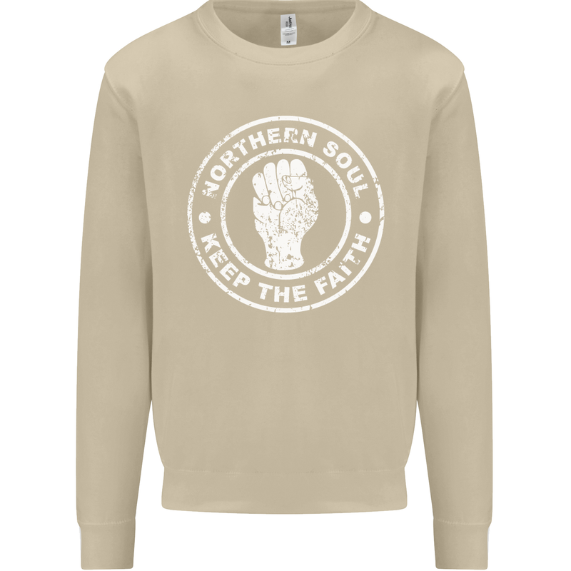 Northern Soul Keeping the Faith Mens Sweatshirt Jumper Sand