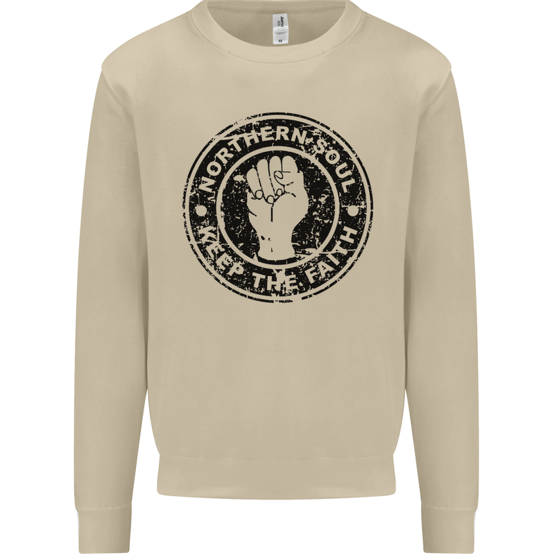 Northern Soul Keeping the Faith Mens Sweatshirt Jumper Sand