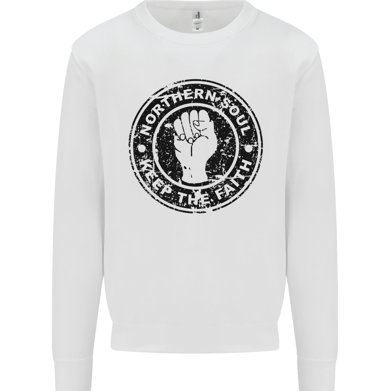 Northern Soul Keeping the Faith Mens Sweatshirt Jumper White