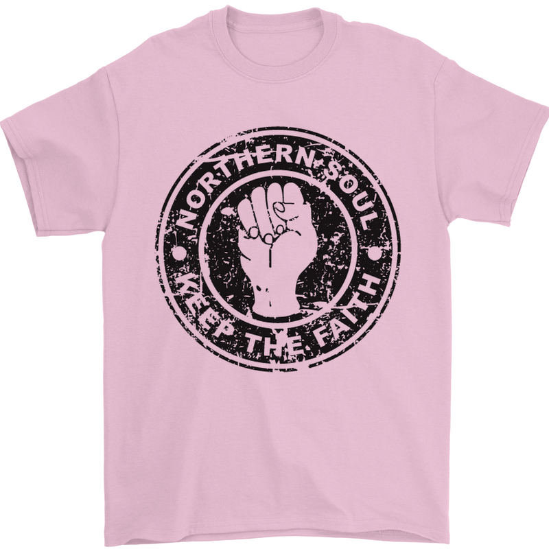 Northern Soul Keeping the Faith Mens T-Shirt Cotton Gildan Light Pink