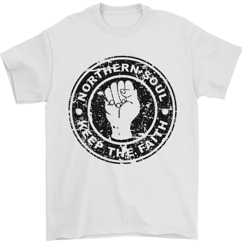 Northern Soul Keeping the Faith Mens T-Shirt Cotton Gildan White